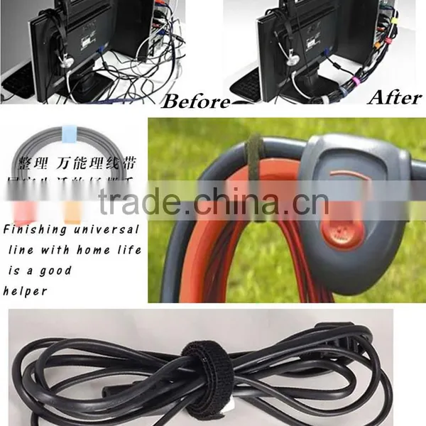 MICROFIBER CLOTH 6-INCH HOOK AND LOOP FASTENING CABLE TIES FOR COMPURTER SYSTEMS PURPOSE photo-4