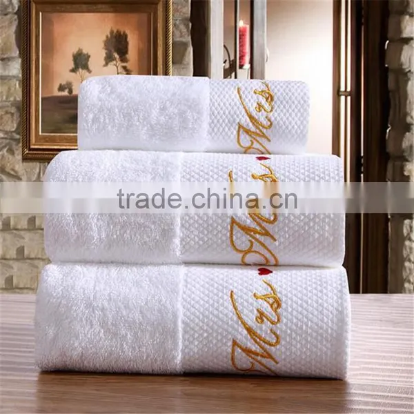 Cotton Luxury Hotel Bath Towel / Spa Bath Towel 100% Genuine Cotton/ Set of 3 White Bath Towel photo-3