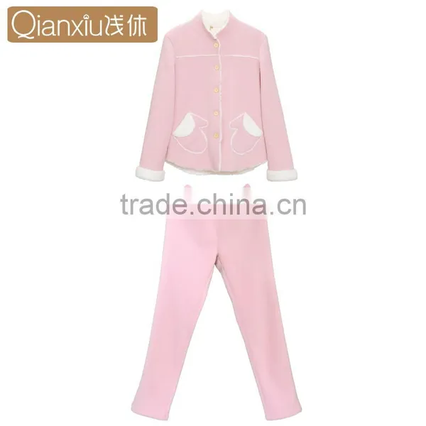 Functional Service Qianxiu Long Sleeve Winter Fleece Ladies Nighty photo-5