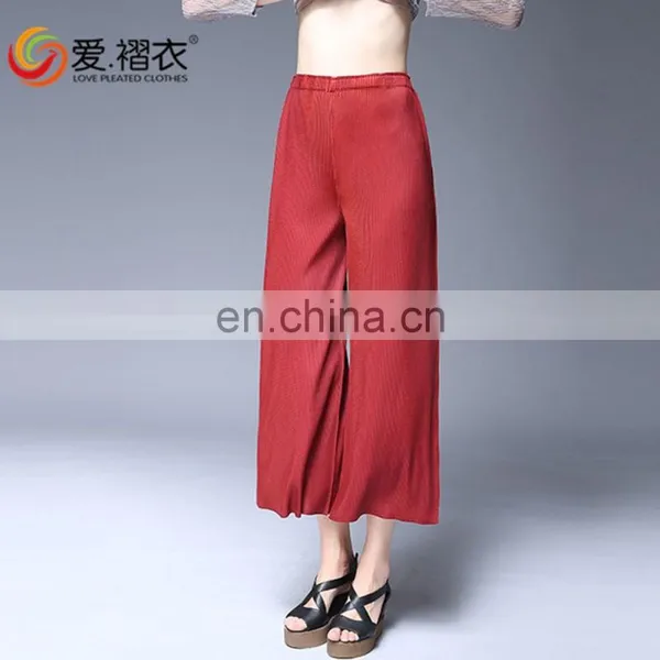 Popular Indian Women Casual Pants Wide Leg Trousers With Elastic Band photo-2