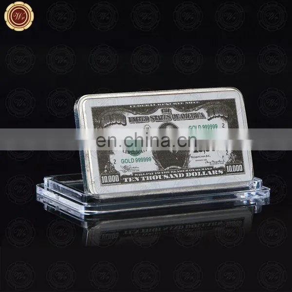 WR Home Accessory 10000 Dollar American Silver Banknote Bill Note Fake Bar Quality 999.9 Silver Bars photo-3