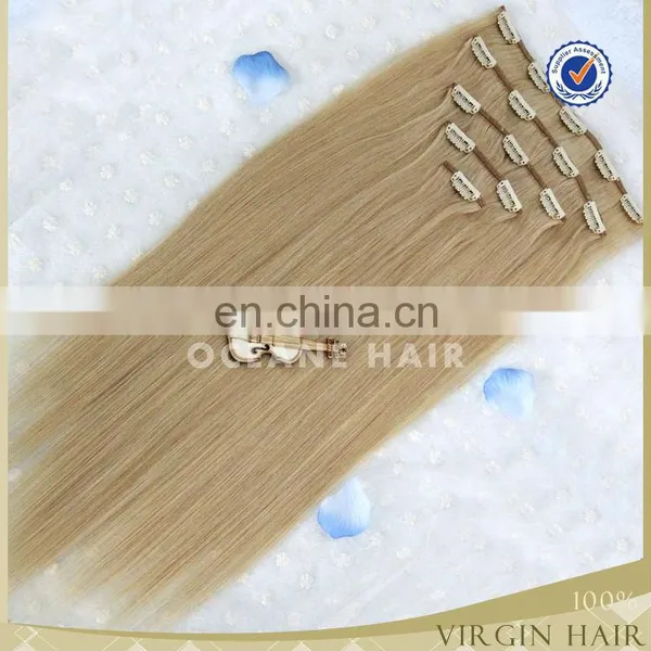 Wholesale Brazilian Remy Human Hair Weave Blonde Color Clip in Layer Hair Extension photo-3