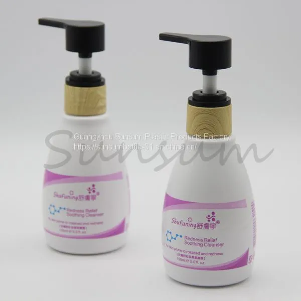 Custom Logo 150ml Plastic Cosmetic Lotion Bottle With Bamboo Pump photo-4