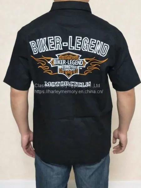 Мужские футболки Harley Biker Legend Flame Shield Motorcycles