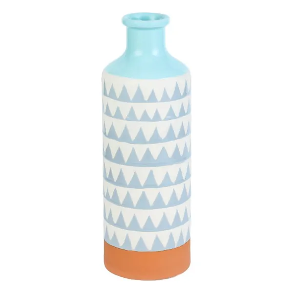 Blue And White Triangle Stripe Elegant Simple Fresh Creative Fasion Ceramic Flower Vase For Living Room photo-5