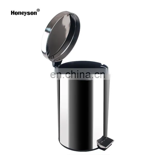 Мусорный бак Honeyson hot объемом 12 л для гостиниц, круглый, из нержавеющей стали