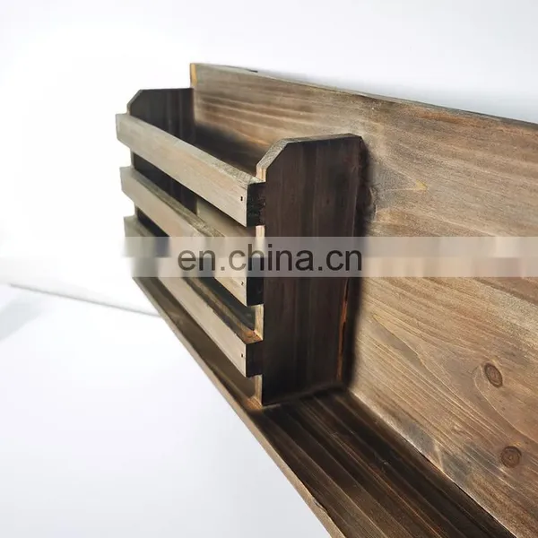 Wall Hanging Over Toilet Showroom Kitchen Floating Decorative Wood Bamboo Shelves Bathroom Organizer for Storage photo-5