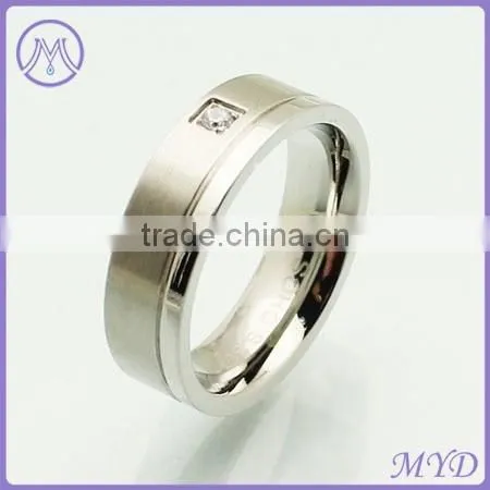 Modern Artificial Diamond 2014 Women Silver 316L Stainless Steel Ring photo-2