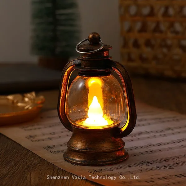 Bulk Retro Oil Lamp Style LED Lanterns Flameless Electronic Candles for Wedding Christmas Halloween Decorative Hanging Lights photo-2