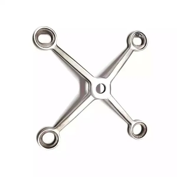 316 Stainless Steel Glass Spider Fitting 4 Way Arm Mirror Finish High Loading Capacity for Glass Curtain Wall photo-3