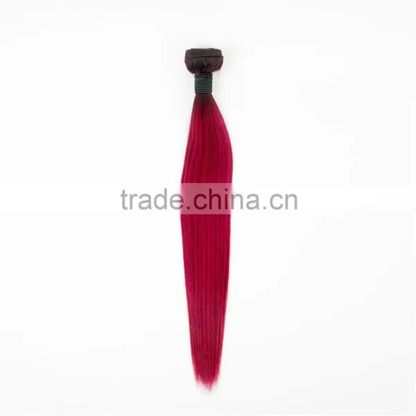 Cheap Ombre Human Hair Extension From 8" to 28" Black and Red Ombre Hair photo-2