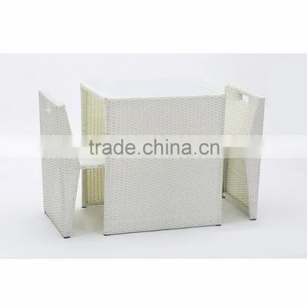 White Wicker Furniture Set Wholesale Poly Rattan Furniture Outdoor Rattan Table And Chair 3 Piece photo-2
