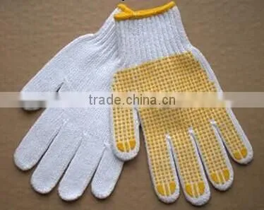 Cotton Work Glove With PVC Dots