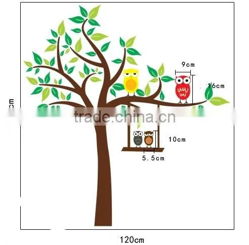 ALFOREVER the Owl Sit on the Tree Wall Sticker,owl Tree Sticker photo-3