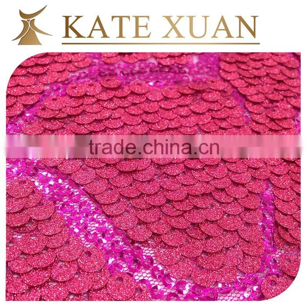 Wholesale Blue Embroidery Tulle Lace Fabrics Beads Sequin photo-2