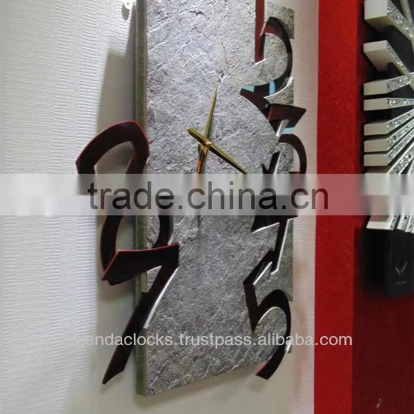 2014 New Design Clock, Stone Veneer Wall Clock With Acrylic Numbers, Unique Clock, Designer Clock, Decorative Wall Clock photo-4