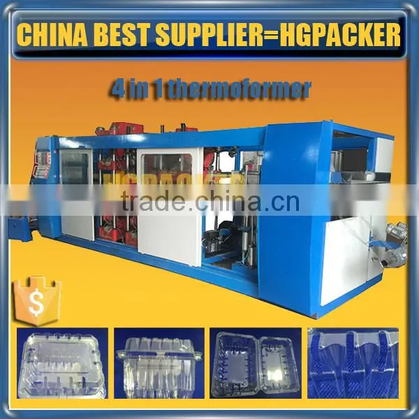 Four Station Plastic Thermoforming Machine plastic making machine