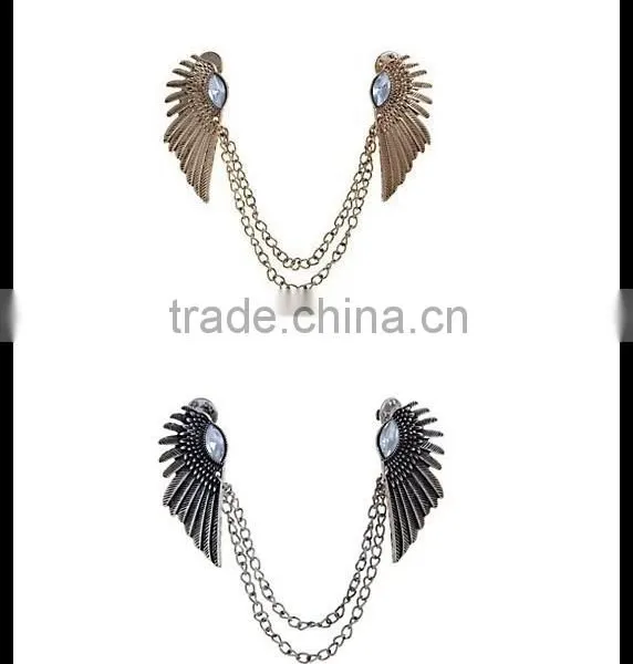 Bird Wing Crystal Collar Clip Collar Chain Cardigan Clips Collar Sweater Guard photo-3