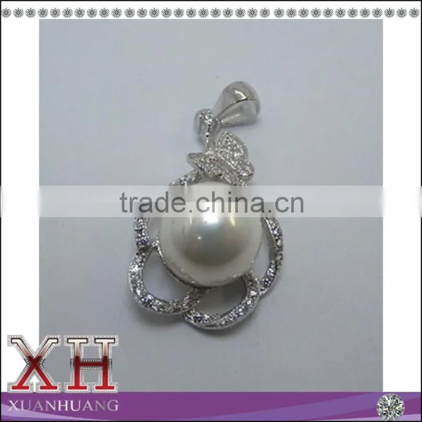 2016 Latest Design 925 Sterling Silver Flower Shape Pearl Pendant photo-2