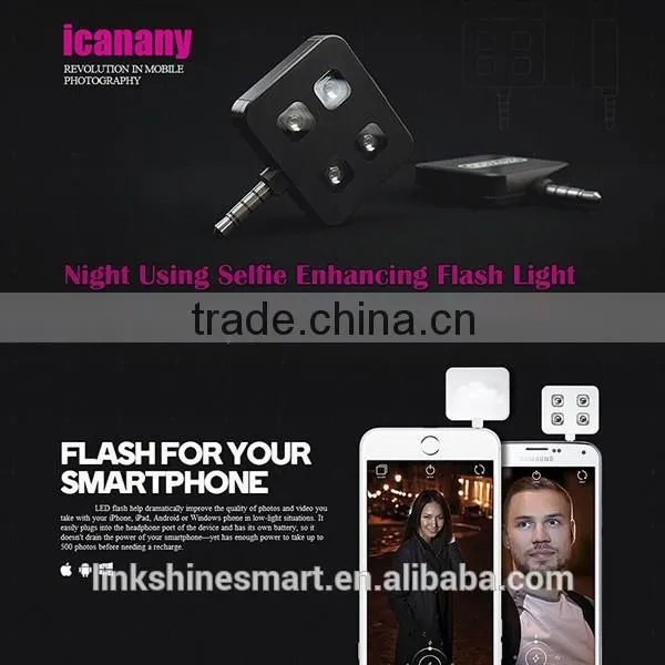Cell Phone Camera Micro Light- Fill Night Using Enhancing Flash Light Mini 4 LED Speedlite photo-2