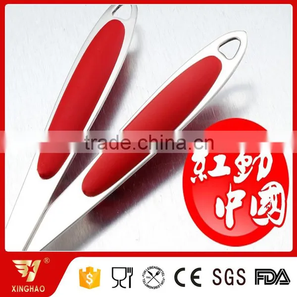 3 MM Thick 6 Pcs Kitchen Utensil Set of Stainless Cookware With Red Silicone Handle photo-4