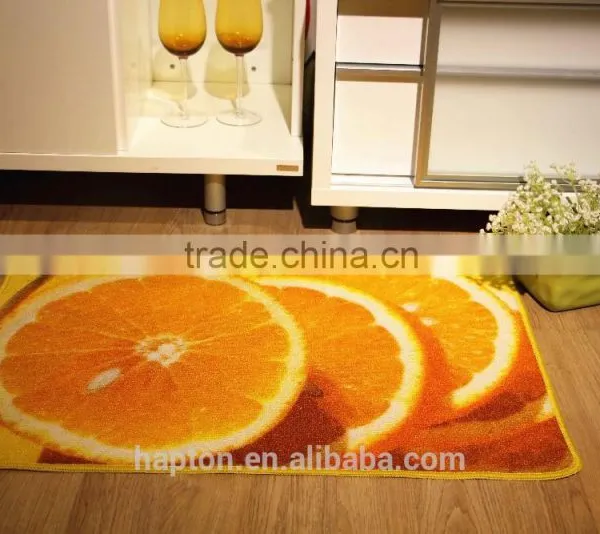 50*80cm Loop Pile Printing Carpet With Anti-slip Backing Latex/tpr Fluit Design Nylon Printing Mat photo-2