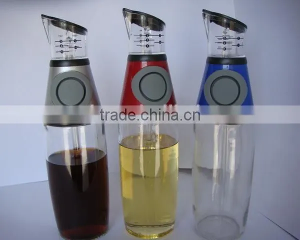 Press and Measure Olive Oil Glass Bottle- Salad Dressing Dispenser Infuser - Vinegar Pourer photo-2