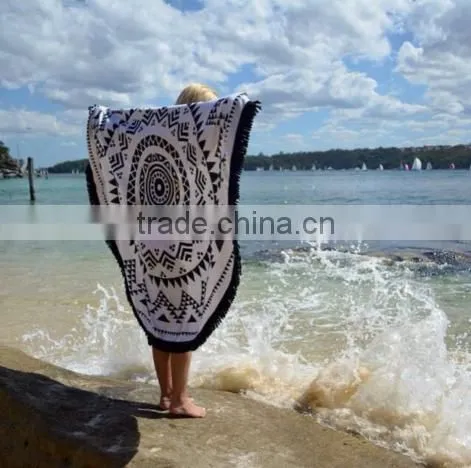 1500mm Diameter Wholesale Cotton Round Towel With Tassel Fringe in Stock