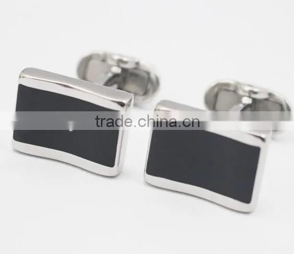 Wholesale Black Stainless Steel Custom Men's Cufflinks photo-5