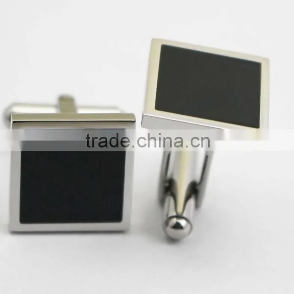 316L Stainless Steel Square Black Enamel Cufflinks for Men Supplier's Choice photo-4