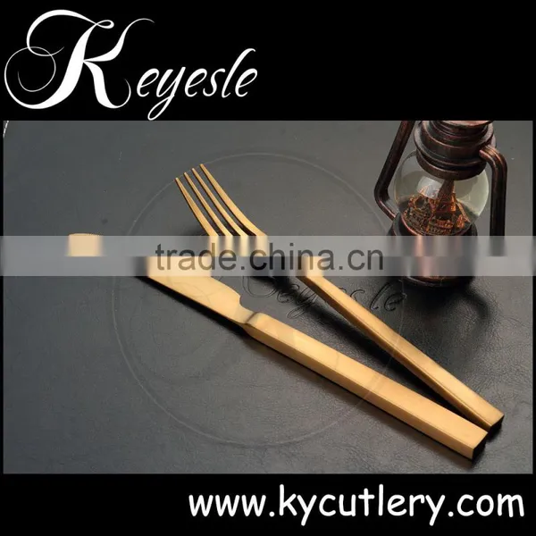 Gold Colored Flatware,gold Cutlery Set,Champagne Gold Plated Flatware photo-2