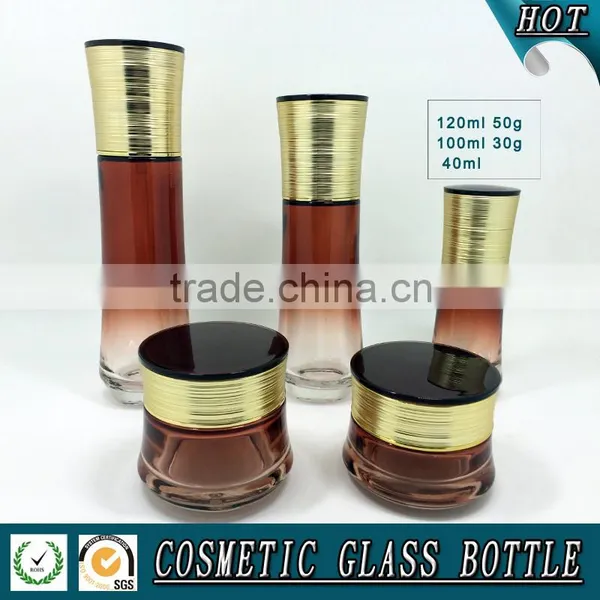 High Quanlity Red Colored Cosmetic Glass Bottles and Cosmetic Glass Jars photo-3