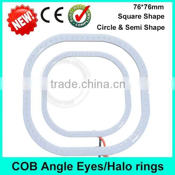 Square Led Cob Headlight Car Led Ring Light Halo Ring E46 Angel Eyes photo-2