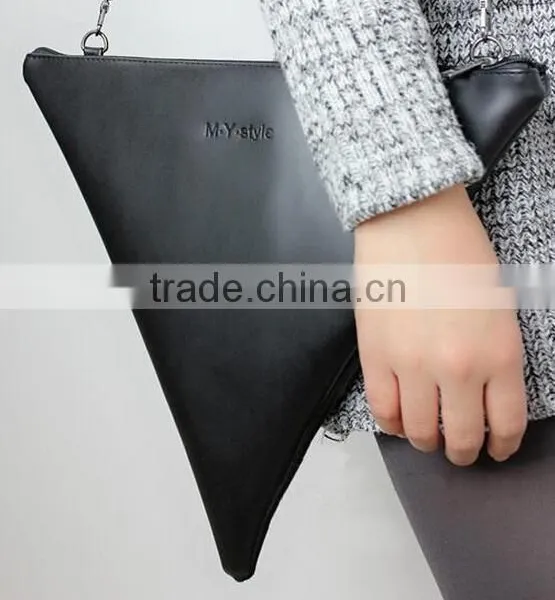 Fold Over Hand Bag Clutch Bag,Triangle Leather Clutch Bag,Women Clutch Bag Clutch Bag,Zipper Bags,Distressed Hand Bag photo-6