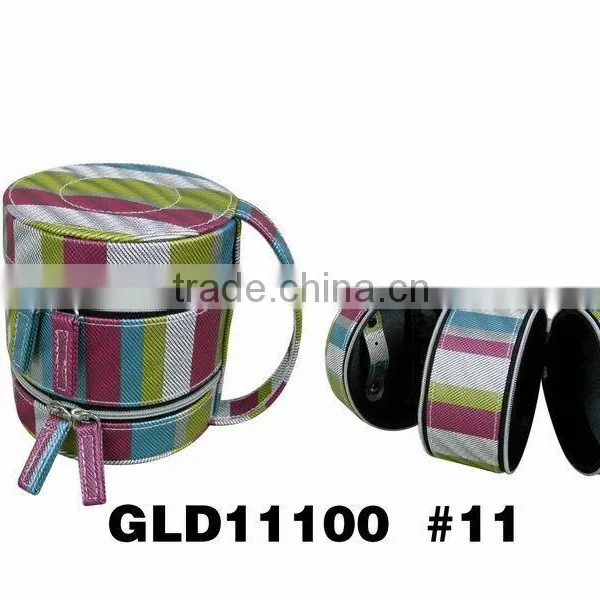 Faux Leather Jewelry Box With Handle Colorful Fashion With Zipper photo-5