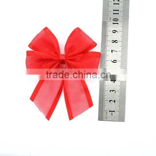 Red Organza Ribbon Bow photo-3