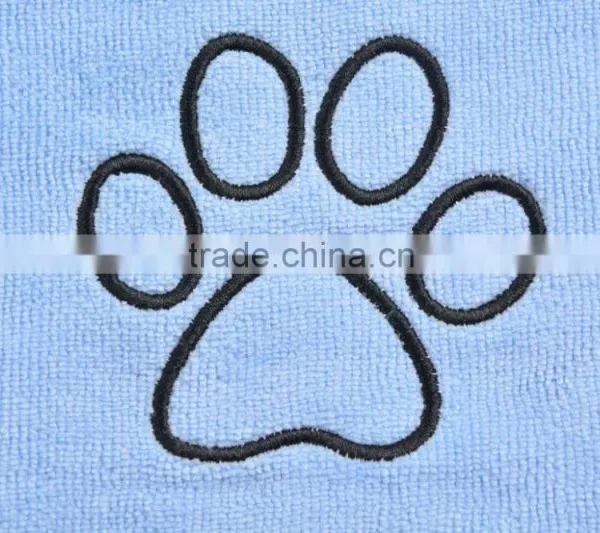 SINLAND Ultra Absorbent Microfiber Pet Towel With Embroidered Paw Print 30"x50" photo-4