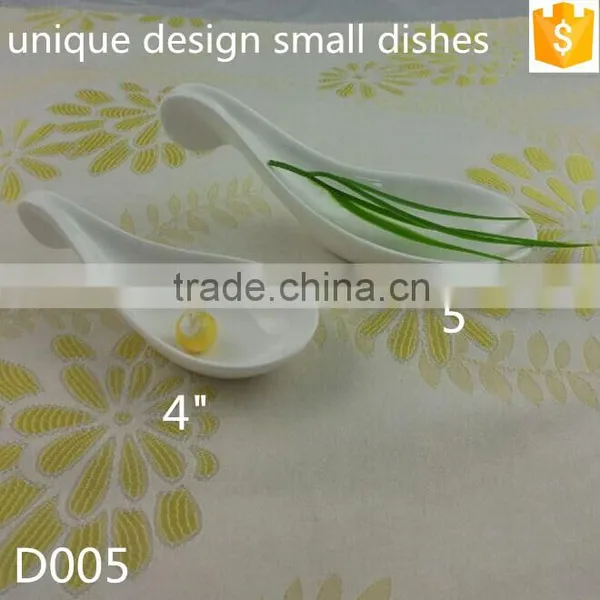 Unique Design Spoon Shape Ceramic Dishes 4"/5" Bone China Dinner Ware Dish photo-2