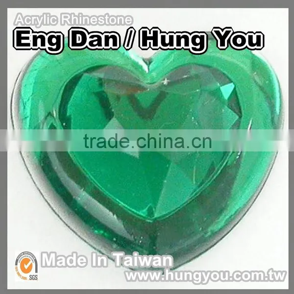 Best Offer Heart Shaped 18mm Acrylic Rhinestone photo-2