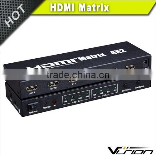 4x2 1080P HDMI Matrix Selector Switch Switcher Splitter w/ Analog Stereo Output photo-4