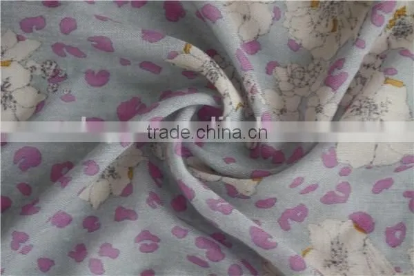 Flower Print Wool Long Scarf photo-5