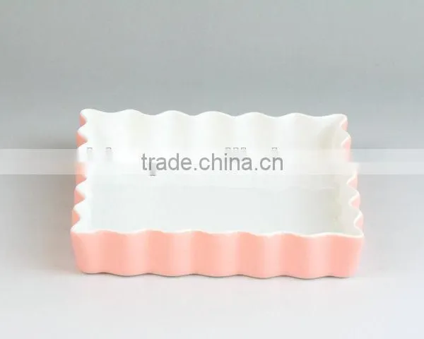 Bakeware Colorful Glazed Corrugated Ceramic Square Plate photo-4