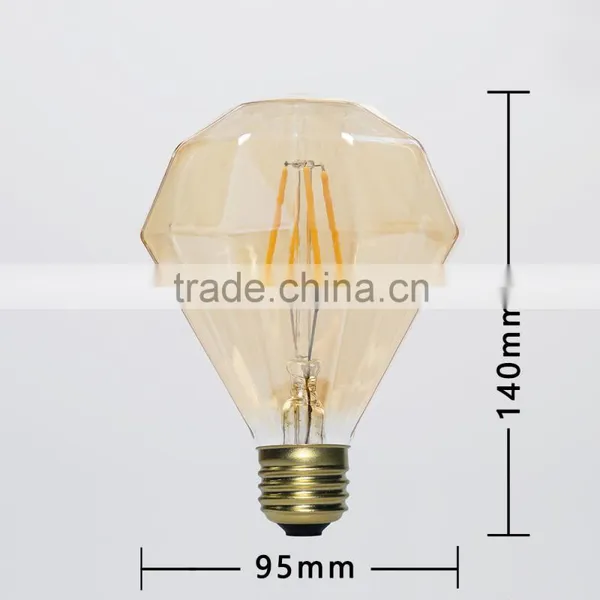 China Vintage Retro Indoor Dimmable D95 E26 E27 B22 Low Energy 3w Edison Led Lights Led Bulb photo-4
