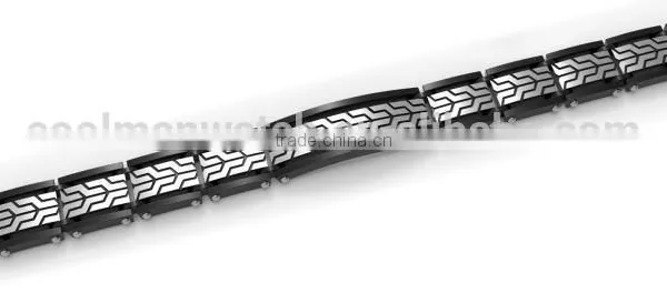 Black & Blue Fashion Men Tungsten Carbide Foldover Clasp Bangle Bracelet photo-4