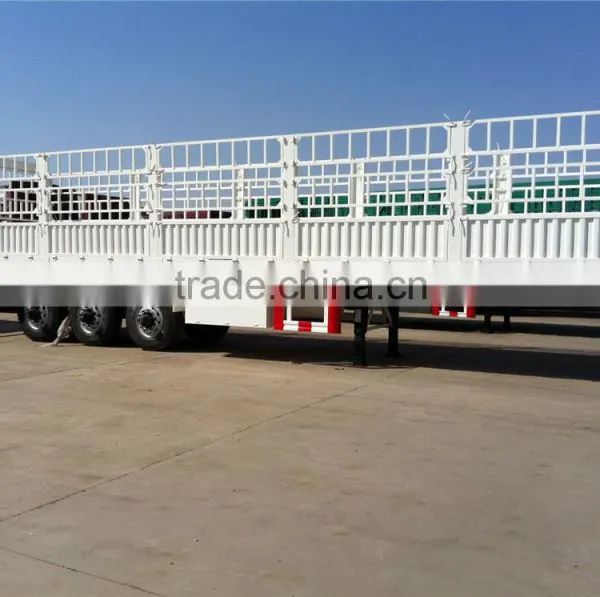 60T 3 Axle Animals Transport Semi Trailer /truck Stake Semi Trailer photo-3