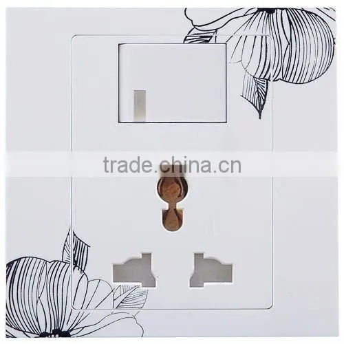 3 Pin Mulit Socket With Switch Flower Panel
