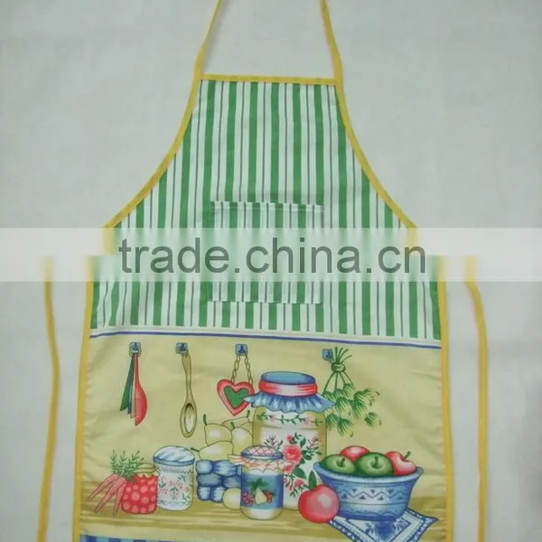 3 Pcs Silk Screen Print Cotton Kitchen Apron Set Print Cotton Pot Holder Oven Mitten Set photo-6