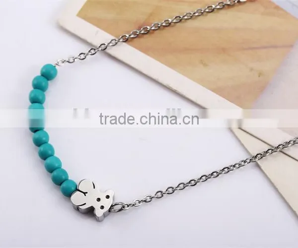 Guangzhou Biggest Wholesale Fashionable Ceramic Pearl Silver Chain Necklace photo-4
