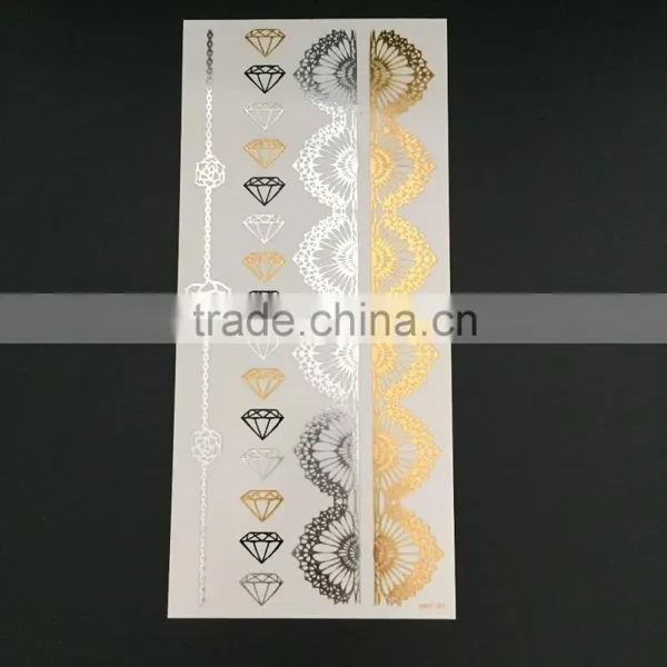 WMT-101 Great Temporary Metallic Golden Tattoo Sticker
