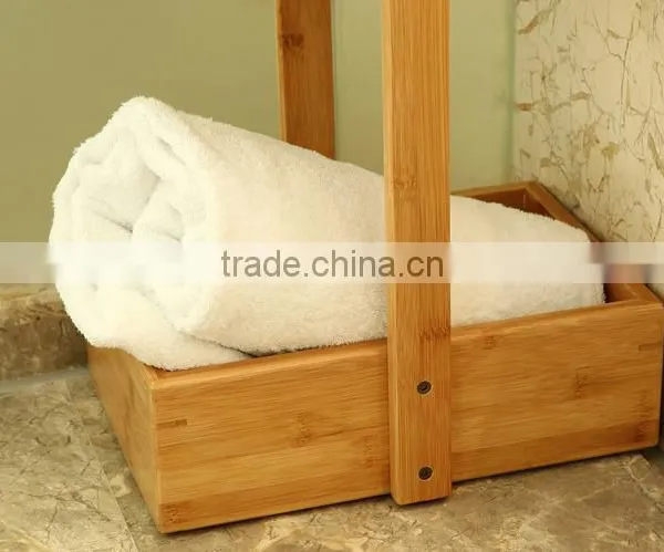 3 Tiers Natural Bambooo Wooden Bamboo Bathroom Shelves for Towels photo-5